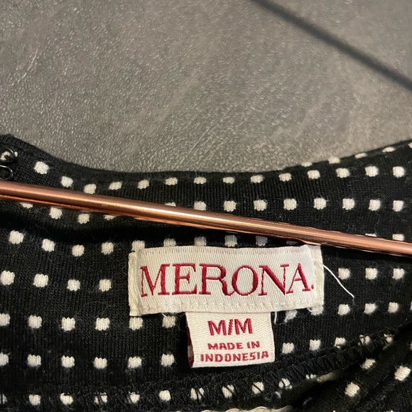 Boat Neck Polka Dot Fit and Flare Dress - Picture 2 of 3